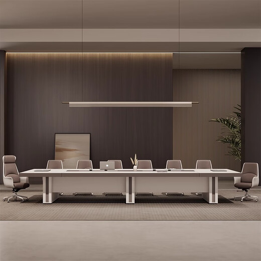 百胜丰办公会议桌长桌轻奢高级感大型加厚会议室桌椅组合现代简约长条桌