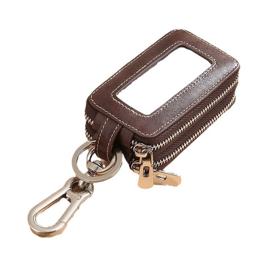 
Scarecrow (MEXICAN) double-layer zipper key bag men's large-capacity car key storage bag general car protective cover double-layer zipper-black