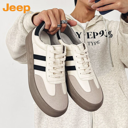 
Jeep (JEEP) 2025 new large-size men's shoes, 45 size loose 46 casual board shoes, 47 training shoes, 48 ​​shoes, men's trendy shoes, white gray 9715 49