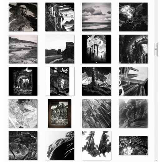 [1422] Artista de ilustración Nico Deort Pen en blanco y negro Ilustración Imágenes Pinturas decorativas 200 Fotos