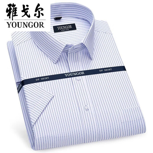 CEO YAGEOR SECUNTIZA DE LA TIENDA OFICIAL DE LA CAMISA CORTA DE MAR HOMBRE Men's Business Casual Wear sin planchar el trabajo a cuadros White 6629 44 (recomendado 191-200 Jin [Jin iguala 0.5 kg])