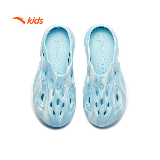 Anta children's sandals, non-slip, men's and women's shoes, 2026 new summer outdoor sports toe-toe anti-collision beach shoes, Mingpu blue/paper white-1 36, shoe inner length 23cm