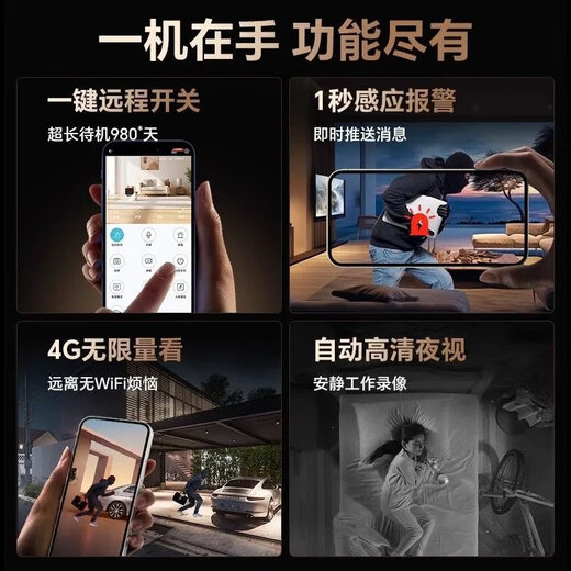 Mijiajun Öko-Kettenmarke Mi New 4G Circular Surveillance Cam Cat Cat Eye Unplugged Panoramablicke hochauflösende Nachtsicht Super Long Fortsetzung Runduelle WiFi-Flaggschiff-Version ohne Plug-In ohne die Installation von 5MP Pixel 1098 Tage der Loop-Videoaufzeichnung