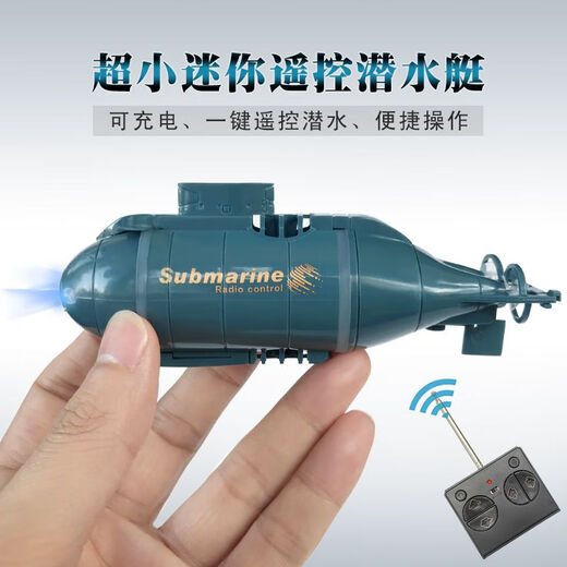 Drahtlose Fernbedienungssteuer-U-Submarine Nuklear-U-Boot Ultra-kleines Mini-Ladung kleiner Schnellboot necken Fisch Fernbedienungs-Kontrollboot Kinderspielzeug dunkelblau Diving Manta Fish-40MHz Standard Ladungssend-Fernbedienung Batterie + Werkzeug