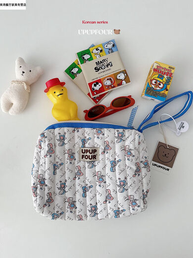 SANQUHU OUTLET SORGE Rangement de vêtements Baby Clothes Bottelted Mother Cart Sac de maquillage Sac de maquillage Blue Fair