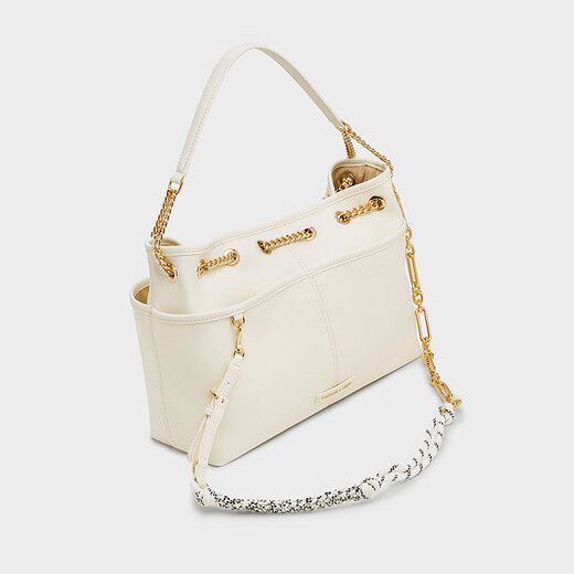CHARLES&KEITH25夏新品柔软绳结链条包挂单肩托特包CK2-20782617 Cream奶白色 M
