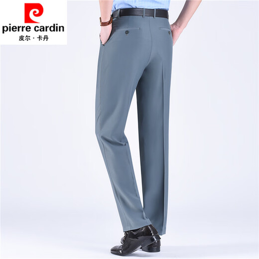 Pierre Cardin Summer pantalones de mediana edad de mediana edad Mulberry Seda alta cintura alta de lino suelto pantalones de lino suelto recto y anciano