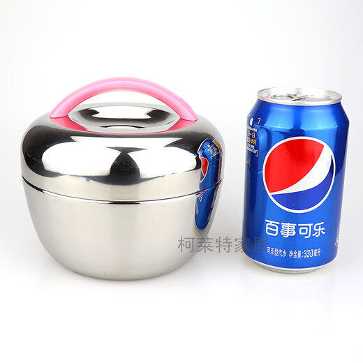 Ye Yu stainless steel insulated lunch box double-layer insulated bucket creative portable lunch box mini lunch box 800ml silver handle + tableware