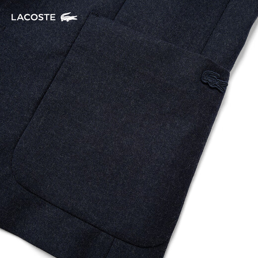 LACOSTE French Crocodile Men's 25 Autumn New Felt Wool Suit Jacket|VH9223 725/Dark Mist Blue 48 S/M