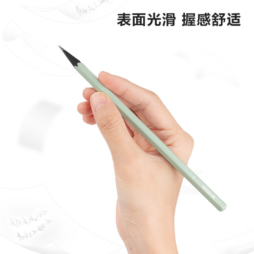 纽赛（NUSIGN）彩杆黑木铅笔六角杆绘画涂鸦考试绘图黑木铅笔礼物NS724-HB_10支装(黑）