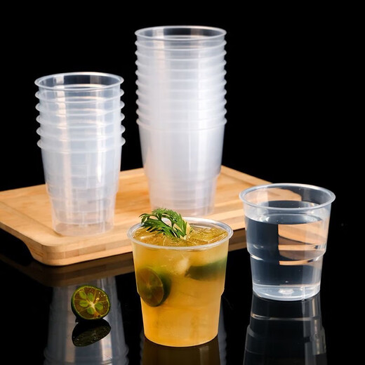 Aviation cup disposable hard cup tea cup food grade transparent plastic thickened household coffee cup wine tasting cup 200 pieces 160ML step cup