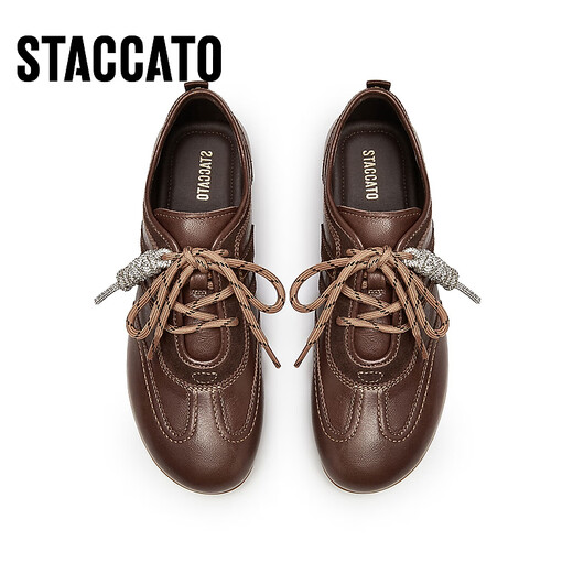 Sijiatu [Igual que Yang Mi] 2025 Autumn New Small Piano Key Retro Genre Training Shoes Zapatos Gump Zapatos EG701CM5 Café retro 38