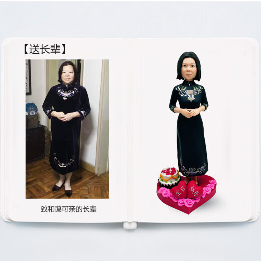 陶的传人泥人真人定制人像照片手办软陶人偶泥塑七夕情人节礼物结婚纪念日 22厘米单人