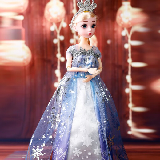 Baby Märchen Prinzessin Elsa Dress Up Doll Anzug Großer Geschenkbox Girl Simulation 5 Puppengeburtstagsgeschenk
