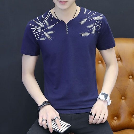 
Poresno chicken heart neck short sleeve pure cotton men's T-shirt solid color simple V-neck summer Korean style trendy brand youth men's base top white Q693 short sleeve M suggests 90-100Jin [Jin equals 0.5 kg] All size