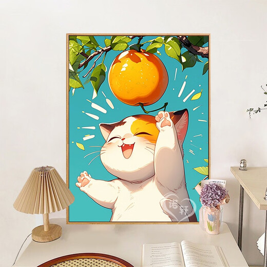 Lo que quiero ser un gato DIY Digital Digital Oil Pintura acrílica Pintura acrílica Pintura al óleo Desconocido Pintura pintada a mano NX13077 30*40 cm Marco interno de madera maciza estrecha