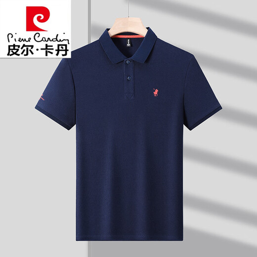 Pierre Cardin reines Baumwollpolo-Hemd Pony Logo Sommer kurzärmelig T-Shirt Herren-Revers-T-Shirt Top Strick 6626 Black Long Sleeve M 48/