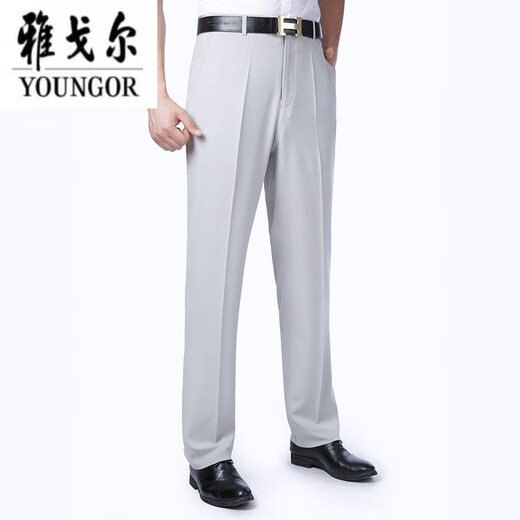 CEO Yageor Mulberry Seda West Pants Men Casual delgada delgada de mediana edad Padry Summer Línea recta Pantalones Beige 833 Mulberry S Size 29 cintura 2 pies 2 = 73c
