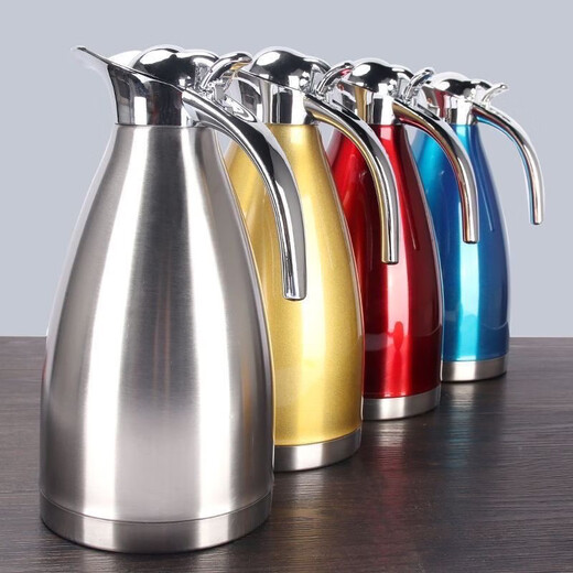 304 Edelstahl-Thermoskund-Vakuum-Thermosflasche Haushalt Thermosflasche große Kapazität Isolation Kessel Thermoskapsel 201 gewöhnliche Isolierung [4-6 Stunden] 2000ml Streamer Silber