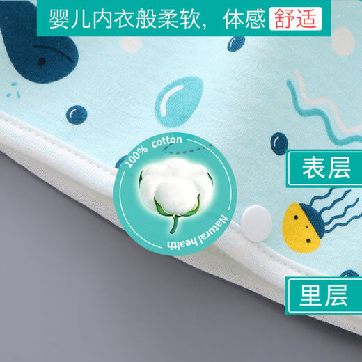 Baogaier baby urinary skirt waterproof leakage-proof diapers training pants baby children's night urine artifact cotton can wash diapers pockets High waist diaper skirt [Green whale] 1 pack m (0-4 years old)