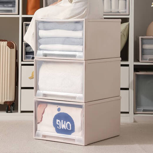 Schublade Aufbewahrungsbox Kunststoff Haushalt transparent Finishing Box Kleiderschrank Schlaflocken Schlafloch Kleidung Kleidung Aufbewahrungsschrank D3523 Tiefe 47* Breite 35* Höhe 23 cm transparent ein Stück