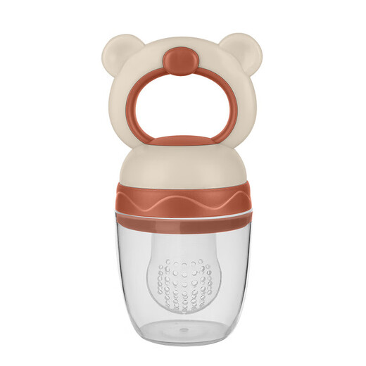 Baby bear bite fruit food supplement fruit and vegetable silicone mesh bag pacifier baby feeding blue M 1 pack