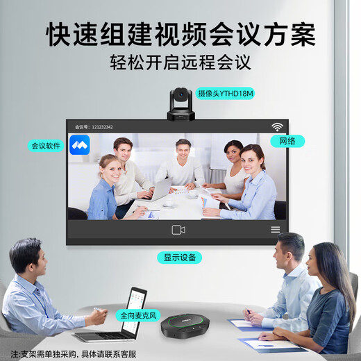 联想thinkplus视频会议设备全套解决方案16倍数字变焦云台摄像头5米拾音全向会议麦克风一体套装