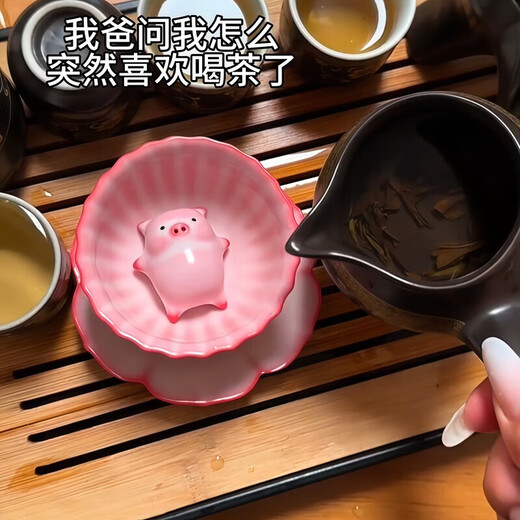 Medium quality Ru kiln bubble pig tea pet ornaments can be used for raising tea players, tea tray decorations, cute and creative tea tray decorations, lard jelly powder Ru tea pet/incense road_bubble pig simple decoration