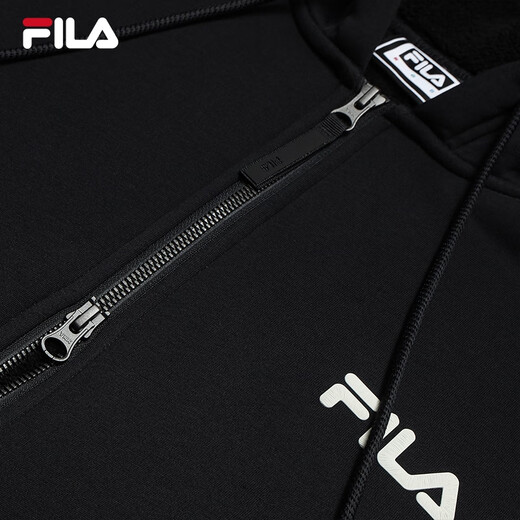 Официальная пара FILA вязаная куртка с капюшоном 2025 Зимние повседневное плюшевое плюшевое топ