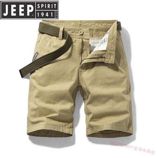 JEEP SPIRIT品牌优选多口袋纯棉工装短裤男宽松直筒五分夏季ins休闲中裤全棉 17152蓝色 32