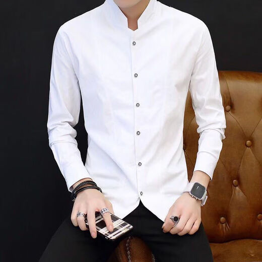 S.Sofea Men's Slim Fit Trendy Trendy à manches courtes Collier de chemise personnalisée Corée Collier Summer Trendy Men's Vêtements 603 Guangzhou Treize lignes 9905 SHEEVE BLANC S (poids recommandé pour être 90 Jin [Jin est égal à 0,5 kg]))