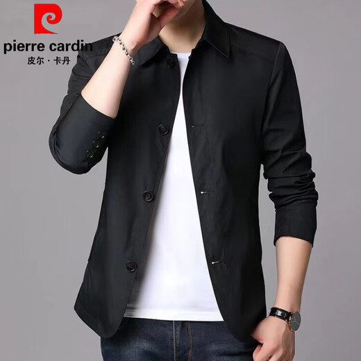 Pierre Cardin Spring y Autumn Men's Business Chaqueta casual traje de mediana edad y jóvenes solapa de color sólido delgado chaqueta del viento delgado de viento delgado NJ-1048 L [recomendado 110-130Jin [Jin iguala 0.5 kg]]]