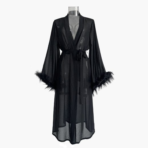 
Tulan morning robe bride photo dress black chiffon nightgown summer wool ball decoration long style 679 love long red S recommended 85-105Jin [Jin equals 0.5 kg]/160CM or above