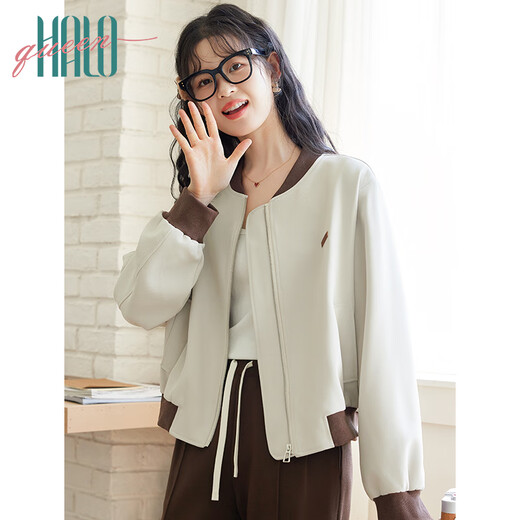 Halo Queen short jacket for women's wilderness Maillard spring and autumn casual baseball uniform jacket new product H143U2014
