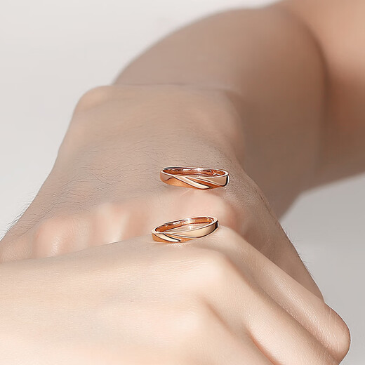 Yuansi 18k gold ring for women, rose gold proposal diamond ring, a pair of plain rings, platinum couple rings, men's platinum wedding gift, rose gold men's ring, opening adjustable