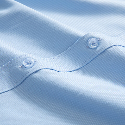 Woodpecker (TUCANO) shirt men's summer short-sleeved shirt business casual solid color versatile comfortable top men's light blue 3XL