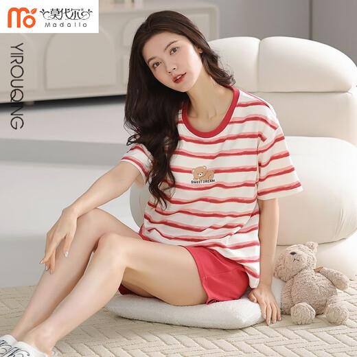 
Modali tender solid color cotton pajamas for women in summer solid color cotton shorts shorts summer new young ladies home clothing set Yi short sleeve suit: YZT9856 M Recommended 70-95 Jin [Jin equals 0.5 kg] wear