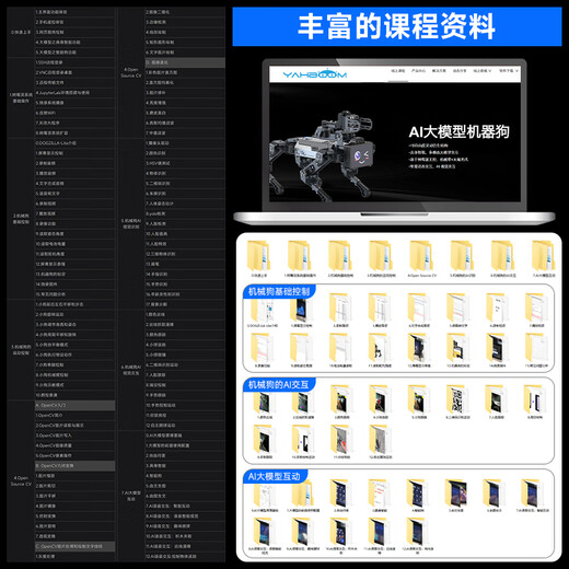 亚博智能（YahBoom）树莓派四足机械狗AI视觉大模型仿生机器人机械臂具身智能语音识别 AI大模型机器狗（内置树莓派主控）