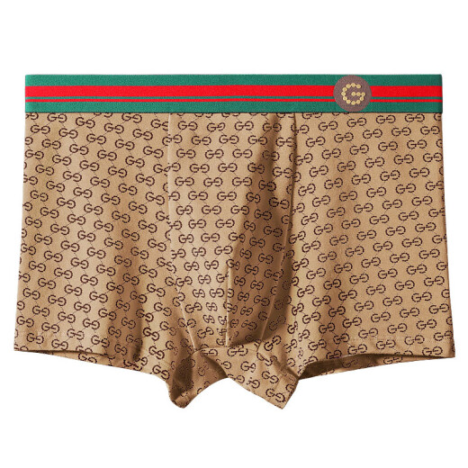 Sieben Wölfe (Septwolves) GD -Männerunterwäsche Tiktok gleicher purer Baumwoll Große G Personalisierte bedruckte Schachtel Voller Shorts G1105 (heller Kaffee + Dark Coffee + Royal Blue + Schwarz) l