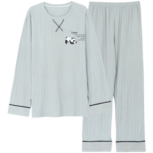 Pang Donglai DL Spring and Automne Pyjamas pour hommes Coton Purs à manches longues pantalons coréens Des costumes décontractés en vrac peuvent être portés à l'extérieur pour les vêtements d'été, d'automne et d'hiver. Military Green_zy9902 L (recommandé 100-130jin [Jin est égal à 0,5 kg]))