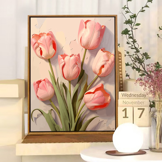 Yonghuan Heilung Tulpe Digitales Ölmalerei hohe Schwierigkeitsgrad-Hand-Passing-Zeit zur Linderung von Langeweile handbemaltem Ölgemäld
