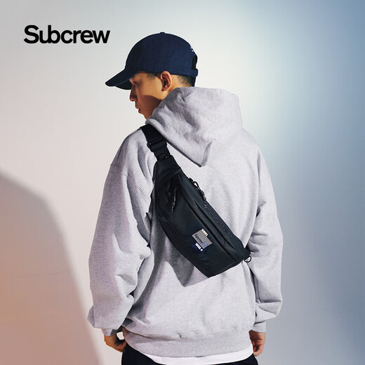 Subcrew trendy personalized design waist bag men and women couples street riding breast bag campus fashion small shoulder bag gray