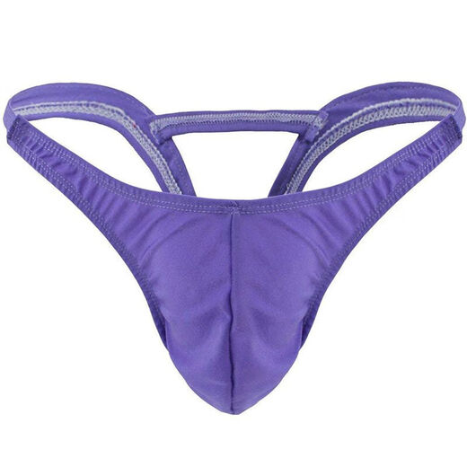 Sous-vêtements sexy basse ceinture fine courroie de string masculin coloride solide respirant double triangle de cuisse pantalon sexy blanc creux single taille