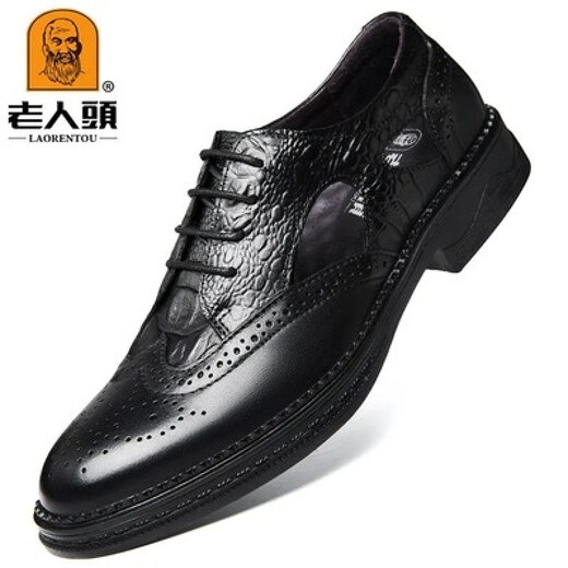 Old man's head Brock business bag scalp sandals men's genuine leather breathable non-slip thick sole men's summer hole leather shoes 9928 brown 38