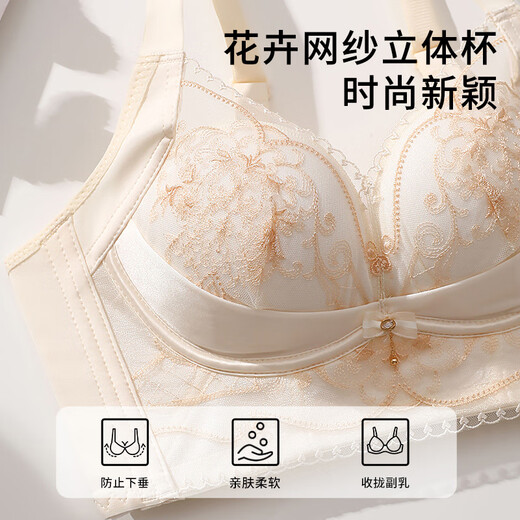 都市丽人内衣女小胸聚拢显大防下垂收副乳无钢圈调整型防滑蕾丝文胸罩