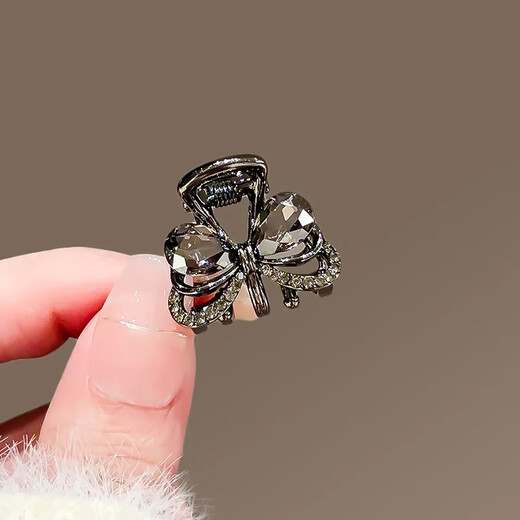 Two Worlds Exquisite Imitation Crystal Bow Clip Small Broken Hair Bangs Clip Side Forehead Small Clip Headdress Hairpin Butterfly Hairpin 1 Pack