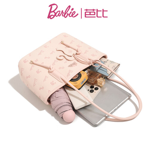 Barbie Tote Bag Women's 2025 NUEVA LIGUD LUXURY Capacidad impresa Capacidad de un solo hombro Regalo de cumpleaños de un solo hombro
