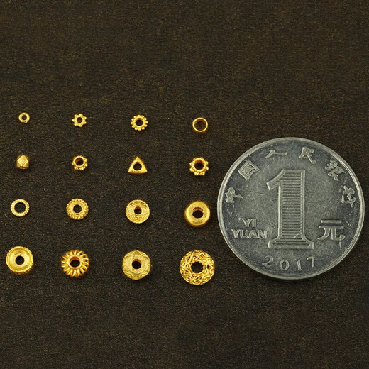 Yanci 18K Gold Partition Perlengold Perlen handgefertigtes DIY -Schmuck und Kunstwerken Perlen Perlen Seil Perlenmaterial Armband Halskettenzubehör kleine kurze Röhre/Single (Nummer: YJ1049)