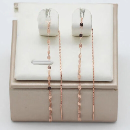 Fat Donglai's same color gold ear wire gold-plated silver-plated Russian purple gold plated 18K gold rose gold elegant and intellectual ear wire (pair of rose gold)