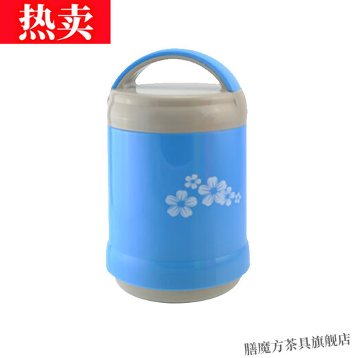 膳魔方进口品质保温饭盒玻璃内胆双层真空长保温桶便当便携大容量学 不挑色9734+条纹袋 1l